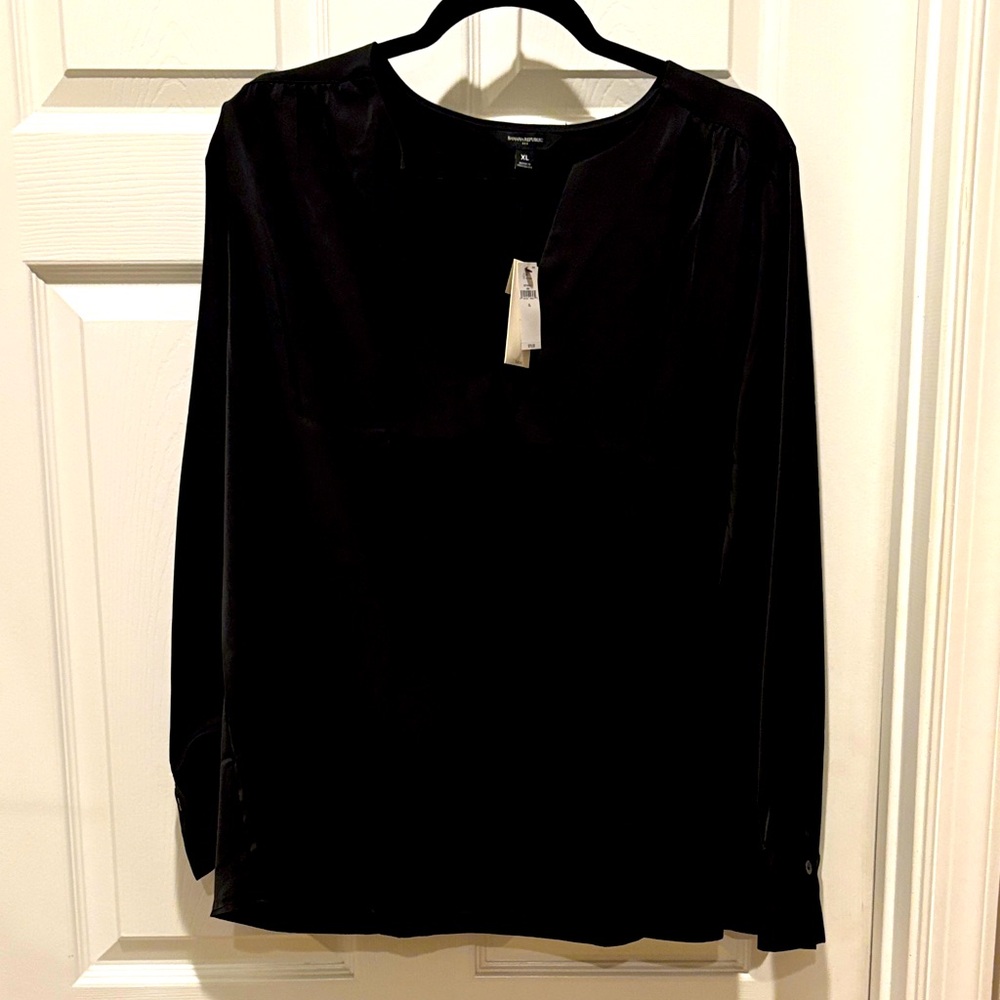 Banana Republic Black Long Sleeve Blouse